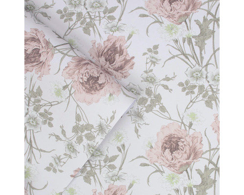 Behang met bloemmotief en rozen