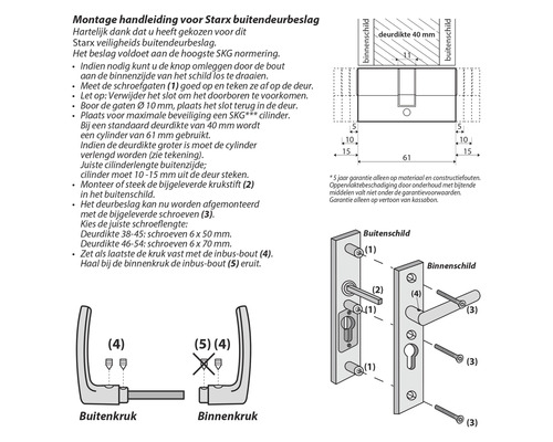 Montagehandleiding voor Starx buitendeurbeslag