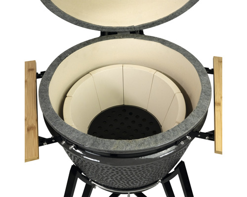 Open keramische barbecue met hittebestendige voering en bijzettafels