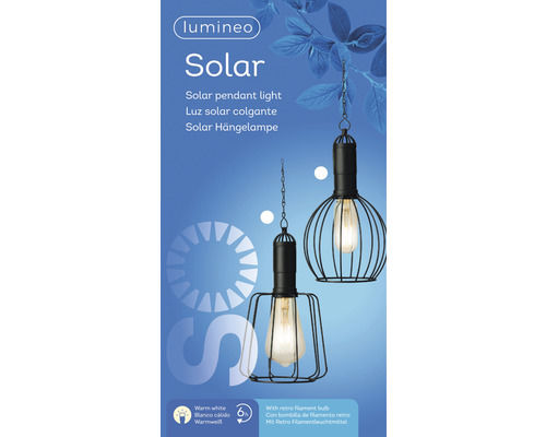 LUMINEO Hanglamp solar LED warmwit assorti Ø 13 cm H 22 cm