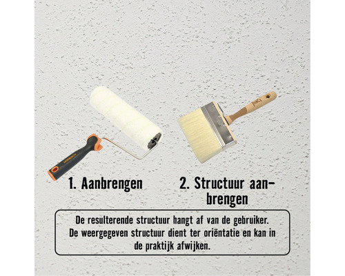 Aanbrengen van de verf met een verfroller en vlakke kwast