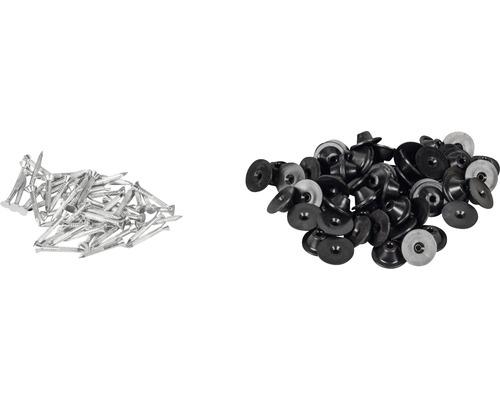 Nagels en rozetten voor het bevestigen van isolatiematerialen