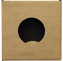 Vierkante kartonnen verpakking met een ronde uitsparing