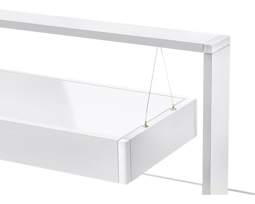 Close-up van een hangende ledlamp met ophangsysteem