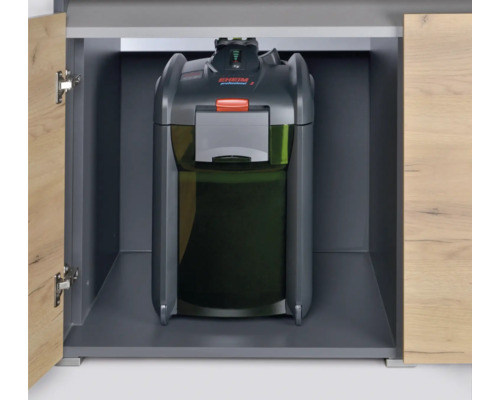 Aquarium buitenfilter in onderkast