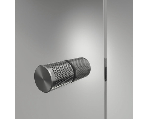 Metalen deurgreep met ribbels