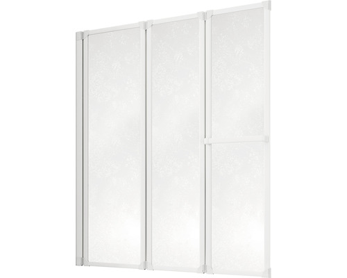 Douchewand met vier glazen elementen en frame