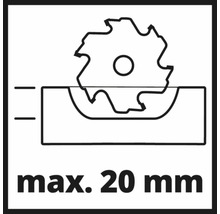 Maximale snijdiepte 20 millimeter symbool