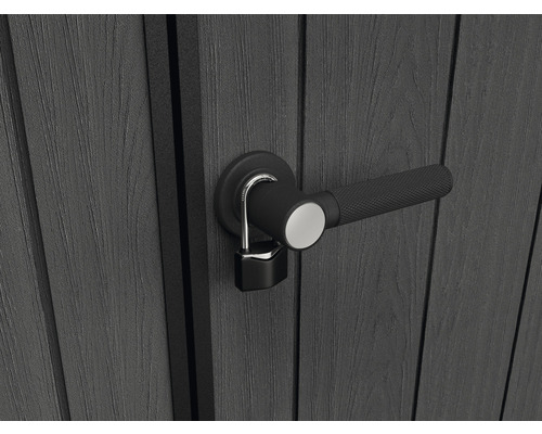 Deur met deurklink en hangslot