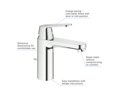 Glanzende wastafelmengkraan