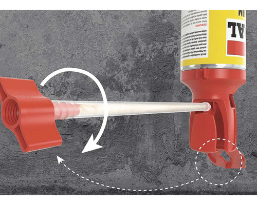 Chemische plug met mengtuit en draaibeweging voor toepassing
