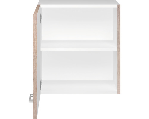 Geopende wandkast met twee planken