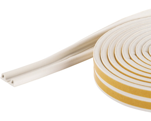 FIX-O-MOLL Premium rubber tochtband P zelfklevend wit 9 mm x 6 m Dichtingsband op rol met plakstrip voor het afdichten van ramen en deuren