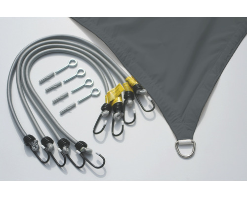 Zonnescherm met bevestigingsmateriaal, inclusief spanbanden, haken en schroeven