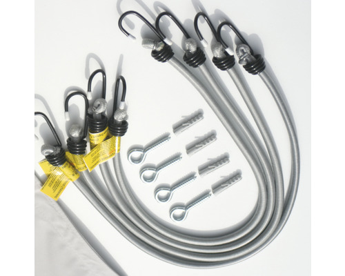 Zeilspanners set met haken, schroeven en pluggen