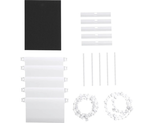 Verticale jaloezie onderdelen, inclusief lamellen, verbindingsstukken, kettingen en verzwaringsplaten