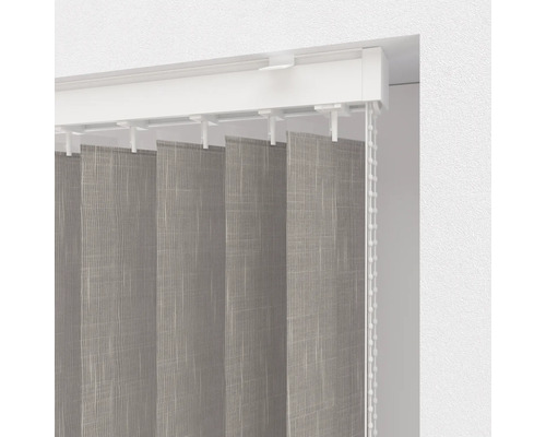 Verticale jaloezie met stoffen lamellen en bedieningskoord