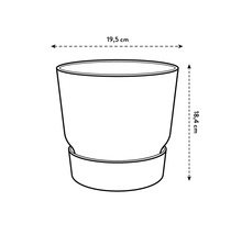 Bloempot met schotel, diameter 19,5 cm, hoogte 18,4 cm