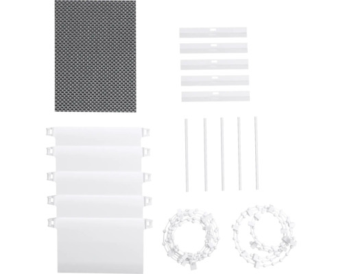 Onderdelen voor een insectenrolgordijn voor raam- of deurmontage