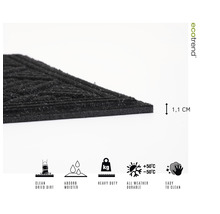 Vuilvangmat met een dikte van 1,1 cm, geschikt voor buiten, reinigt schoenen van vuil en absorbeert vocht