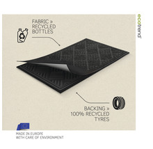 Deurmat gemaakt van gerecyclede flessen en banden