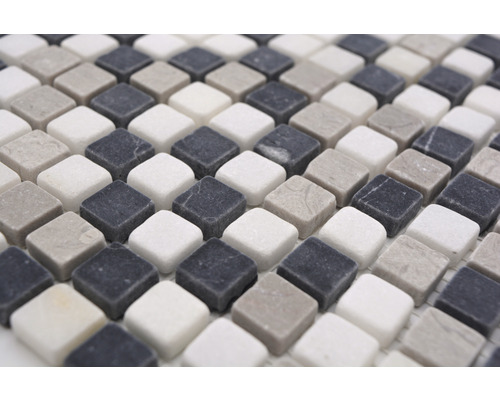 Mozaïekmat van natuursteen met vierkante stenen