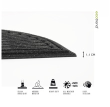Deurmat rubber Eco Contures antraciet halfrond 60x90 cm