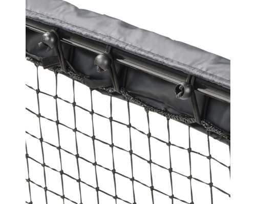 Detailopname van een trampoline net met bevestiging