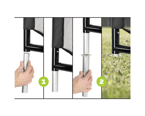 Instructies voor het monteren van een trampoline met veiligheidsnet