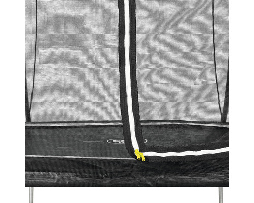 Detailaanzicht van de rits van een trampoline veiligheidsnet