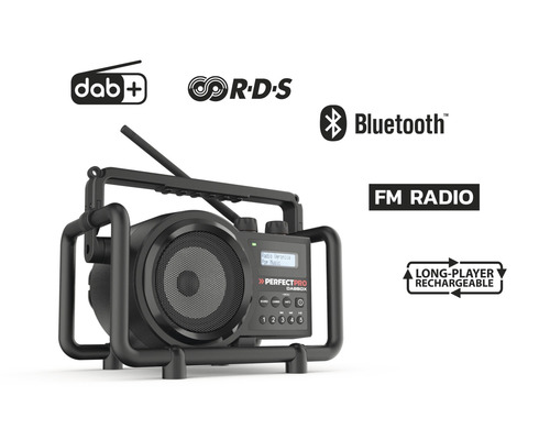 Bouwradio met DAB Plus, RDS, Bluetooth en FM-radiofunctie