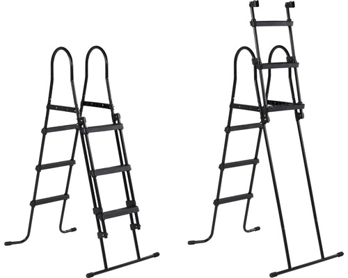 Twee metalen zwembad ladders