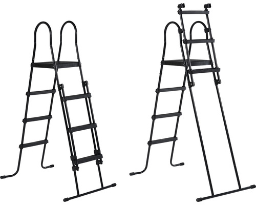 Twee zwembadtrappen van metaal