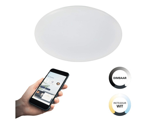 Plafondlamp met smartphone app bediening, dimbaar en instelbaar wit