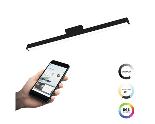 Plafondlamp met smartphone bediening, dimbaar en met instelbare witbalans en RGB kleuren
