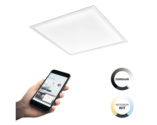 Vierkante led-plafondlamp met dimmerfunctie en smartphonebediening