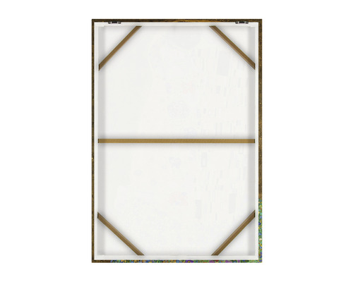 Achterkant van een canvas met houten frame