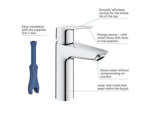 Eéngreepsmengkraan met montagetool voor eenvoudige installatie