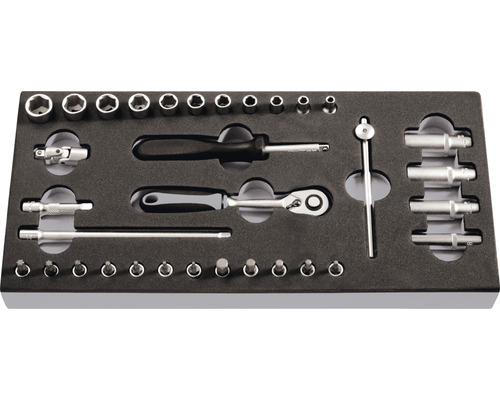 Doppenset in gereedschapskist