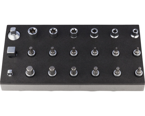 Steeksleutel-inzetstukken set in een schuimrubberen inleg