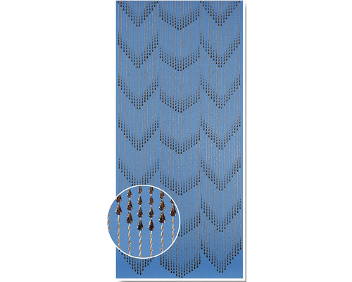 Decoratief deurkettinggordijn van kralen met zigzagpatroon