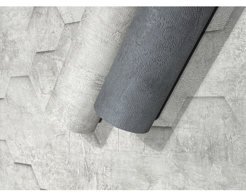 Rollen met grijze en witte structuurbehang