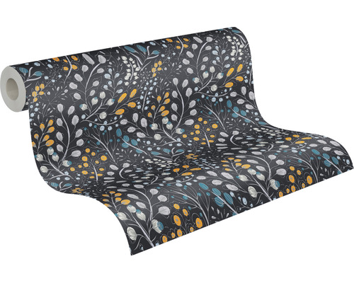 Rol behang met bladerenmotief