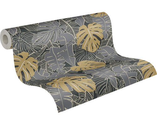 Rol behang met bladerpatroon