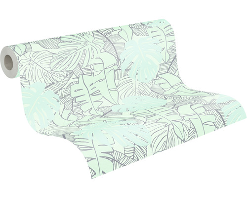 Behangrol met bladerdesign