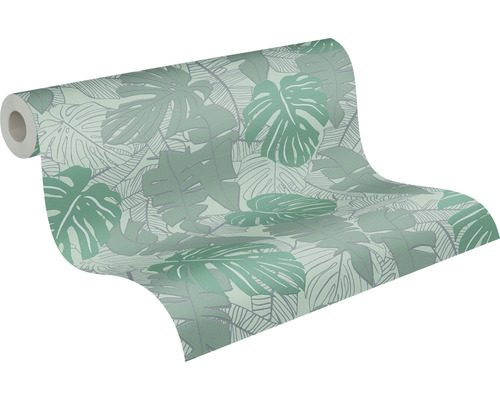 Rol behang met bladmotief