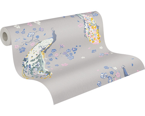 Behangrol met pauwpatroon