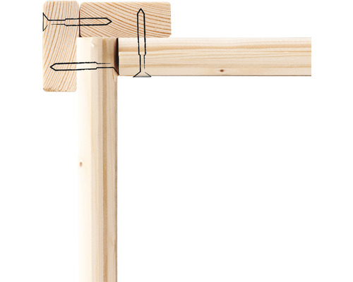 Houten constructie verbonden met schroeven