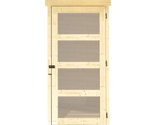 Houten deur met vier ramen voor tuinhuis