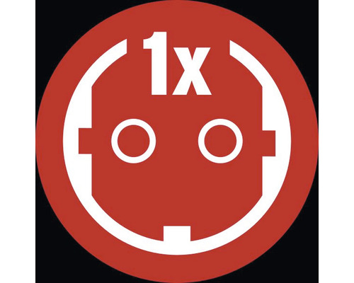 Stopcontactsymbool voor één stopcontact